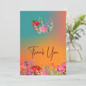 Mooie, kleurrijke flat met dank voor je kaart (Staand voorkant)