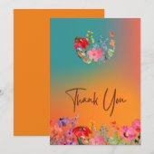 Mooie, kleurrijke flat met dank voor je kaart (Voorkant / Achterkant)