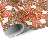 Mooie kleurrijke flora hartnaadloze ster. cadeaupapier (Rol Hoek)