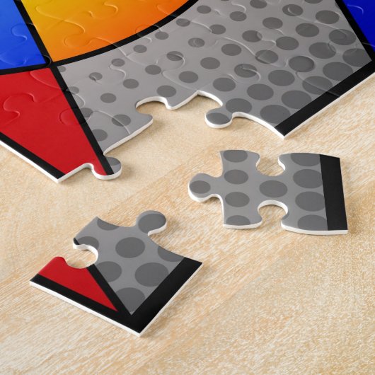 Mooie, kleurrijke geometrische vormen Jigzaag Puzz Legpuzzel (Zijkant)