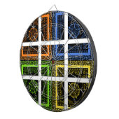 Mooie kleurrijke geruite geometrische strepen dartbord (Voorkant Rechts)
