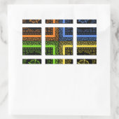 Mooie kleurrijke geruite geometrische strepen rechthoekige sticker (Tas)