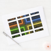 Mooie kleurrijke geruite geometrische strepen rechthoekige sticker (Envelop)