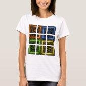 Mooie kleurrijke geruite geometrische strepen t-shirt (Voorkant)