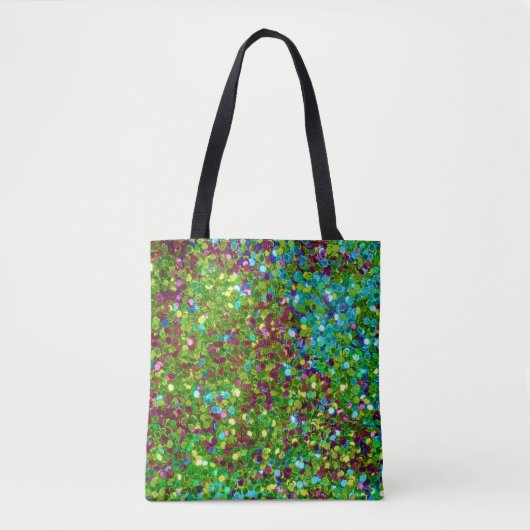 Mooie kleurrijke glitter tote bag (Voorkant)