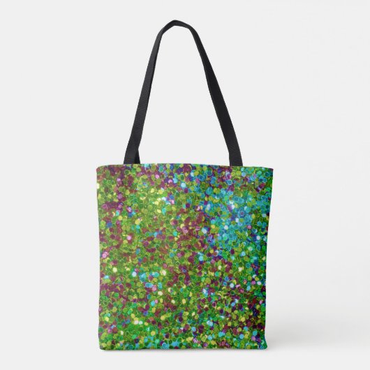 Mooie kleurrijke glitter tote bag (Achterkant)