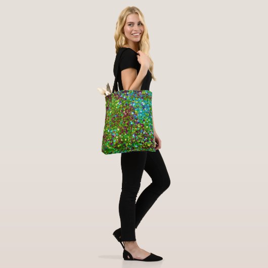 Mooie kleurrijke glitter tote bag (Op model)