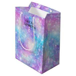 Mooie Kleurrijke Glitterende Achtergrond Medium Cadeauzakje