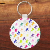 Mooie kleurrijke grappige katten patroon kenteken  sleutelhanger (Voorkant)