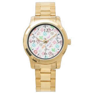 Mooie kleurrijke grappige monster patronen horloge