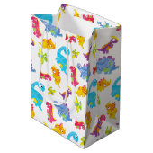 Mooie Kleurrijke Grappige Unisex Witte Baby Dinosa Medium Cadeauzakje (Voorkant Gekanteld)