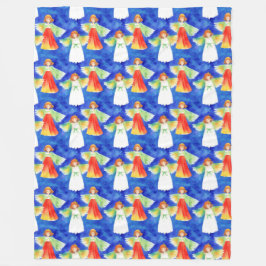 Mooie kleurrijke Guardian Angels Waterverf Pattern Fleece Deken