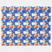 Mooie kleurrijke Guardian Angels Waterverf Pattern Fleece Deken (Voorkant (Horizontaal))