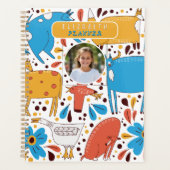 Mooie Kleurrijke Handgetekende Dieren Aangepaste N Planner (Voorkant)