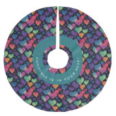 Mooie Kleurrijke Hart Kerst Waterverf Kerstboom Rok (Voorkant)