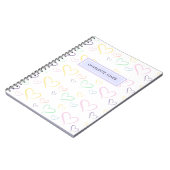 Mooie Kleurrijke Hart Kinderen Naam Paarse Notitie Notitieboek (Linkerzijde)