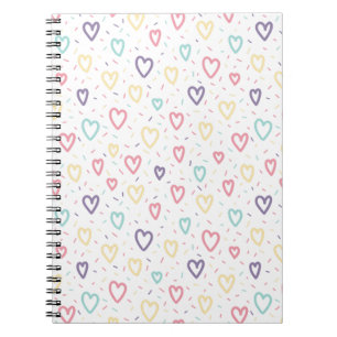 Mooie Kleurrijke Harten Spiraal Notebook Notitieboek