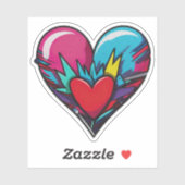 Mooie Kleurrijke Hartsticker - Valentijnsticker Sticker (Vel)