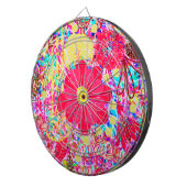 Mooie kleurrijke heldere bloemen dartbord (Voorkant Rechts)