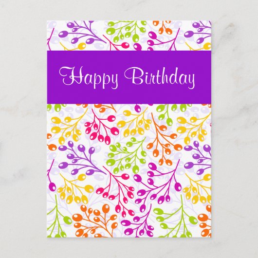 Mooie kleurrijke herfst vruchten verjaardagskaart briefkaart (Voorkant)