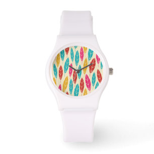 Mooie kleurrijke herfstbladeren patroon horloge