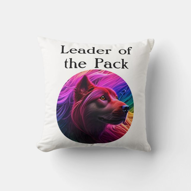 Mooie kleurrijke hondenkunst kussen (Voorkant)