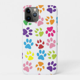 Mooie Kleurrijke Huisdierpoten Print Patroon iPhone 11 Pro Hoesje