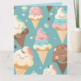 Mooie kleurrijke ijsjes kaart