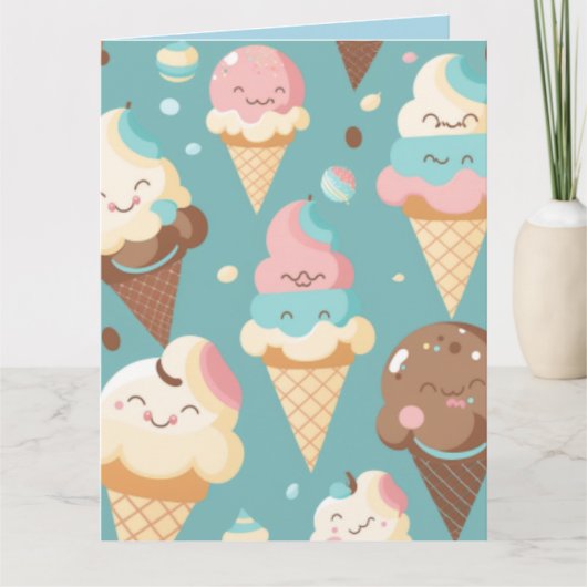 Mooie kleurrijke ijsjes kaart (Voorkant)