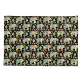 Mooie kleurrijke Indische olifantenpatroon Kussensloop (Achterkant-Links)