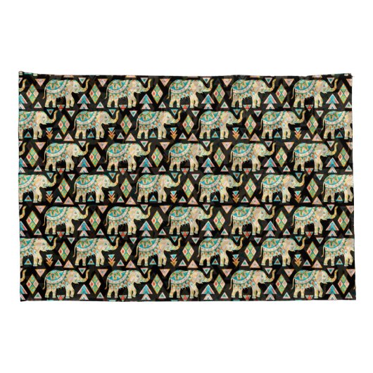 Mooie kleurrijke Indische olifantenpatroon Kussensloop (Achterkant-Rechts)