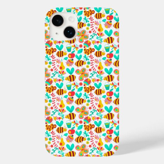 Mooie kleurrijke insecten patronen Case-Mate iPhone case (Achterkant)