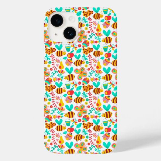 Mooie kleurrijke insecten patronen Case-Mate iPhone case (Achterkant)