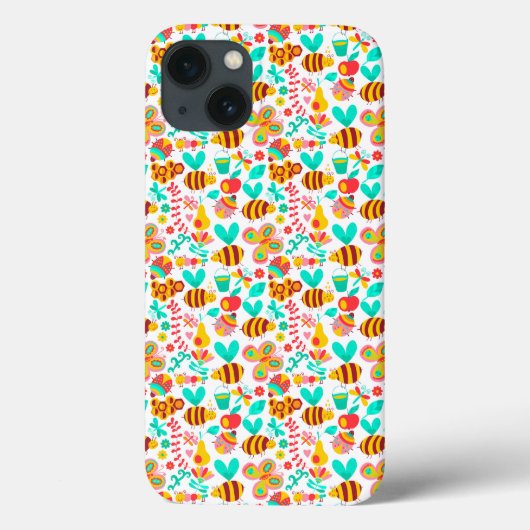 Mooie kleurrijke insecten patronen Case-Mate iPhone case (Achterkant)