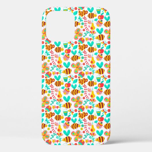 Mooie kleurrijke insecten patronen Case-Mate iPhone case (Achterkant)
