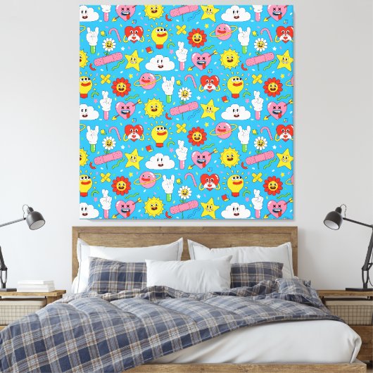 Mooie Kleurrijke Karakters Pop Art Canvas (Insitu (Slaapkamer))