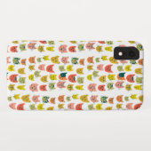 Mooie kleurrijke kattenpatroon op wit Case-Mate iPhone case (Achterkant (horizontaal))