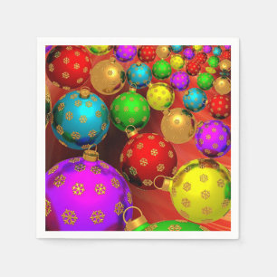 Mooie, kleurrijke, kerst ornamenten servetten