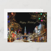 Mooie Kleurrijke Kerststad Nacht Uitnodiging Briefkaart (Voorkant / Achterkant)