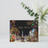 Mooie Kleurrijke Kerststad Nacht Uitnodiging Briefkaart (Staand voorkant)