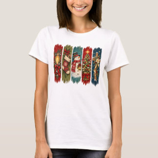 MOOIE KLEURRIJKE KERSTVAKANTIE KWASTSTREKEN T-SHIRT