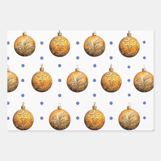 Mooie kleurrijke kerstversieringen op wit inpakpapier vel (Voorkant 2)