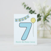 Mooie Kleurrijke Kinderen 7e Verjaardag Briefkaart (Staand voorkant)