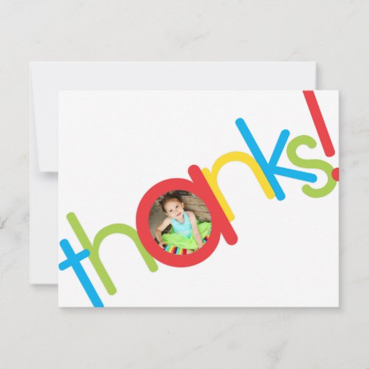 Mooie Kleurrijke Kinderen Foto Bedankt Bedankkaart (Voorkant)