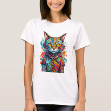 Mooie Kleurrijke Kitty Kat Abstracte Kunst Ontwerp