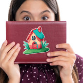 Mooie Kleurrijke Kleine Huis Sticker