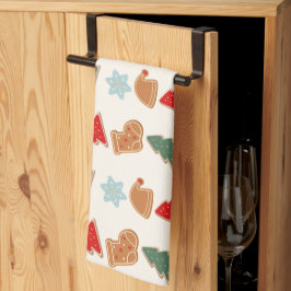 Mooie Kleurrijke Koekjes Patroon Kerst Kinderen Theedoek