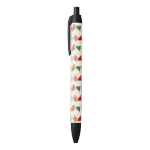 Mooie Kleurrijke Koekjes Patroon Kerst Kinderen Zwarte Inkt Pen