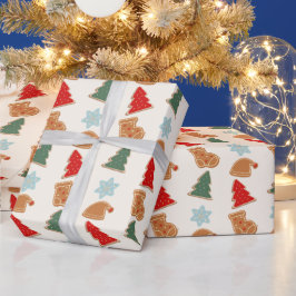 Mooie Kleurrijke Koekjes Patroon Kerstmis Cadeaupapier