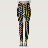 Mooie kleurrijke kruis geometrische patroon leggings (Voorkant)